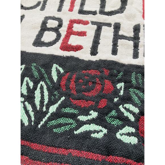 Woven Tapestry Throw Blanket Christmas Wise Men Child Born Bethlehem Reversible - Picture 8 of 16